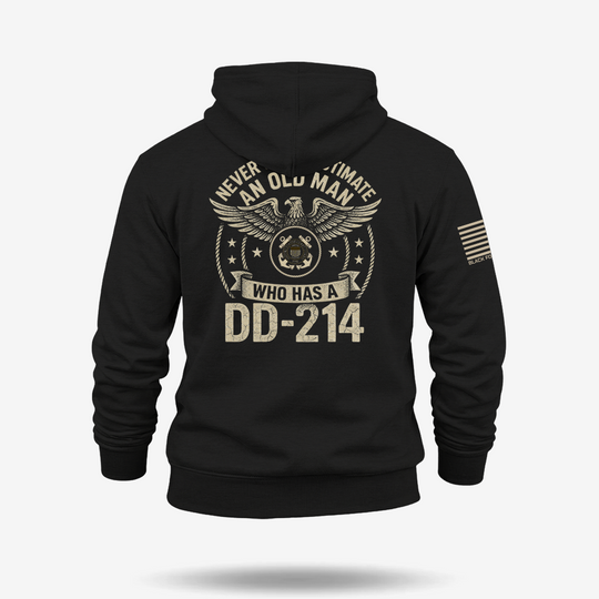 Never Underestimate An Old Man Us Coast Guard Veteran  Hoodie