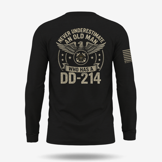 Never Underestimate An Old Man Us Coast Guard Veteran Long Sleeve