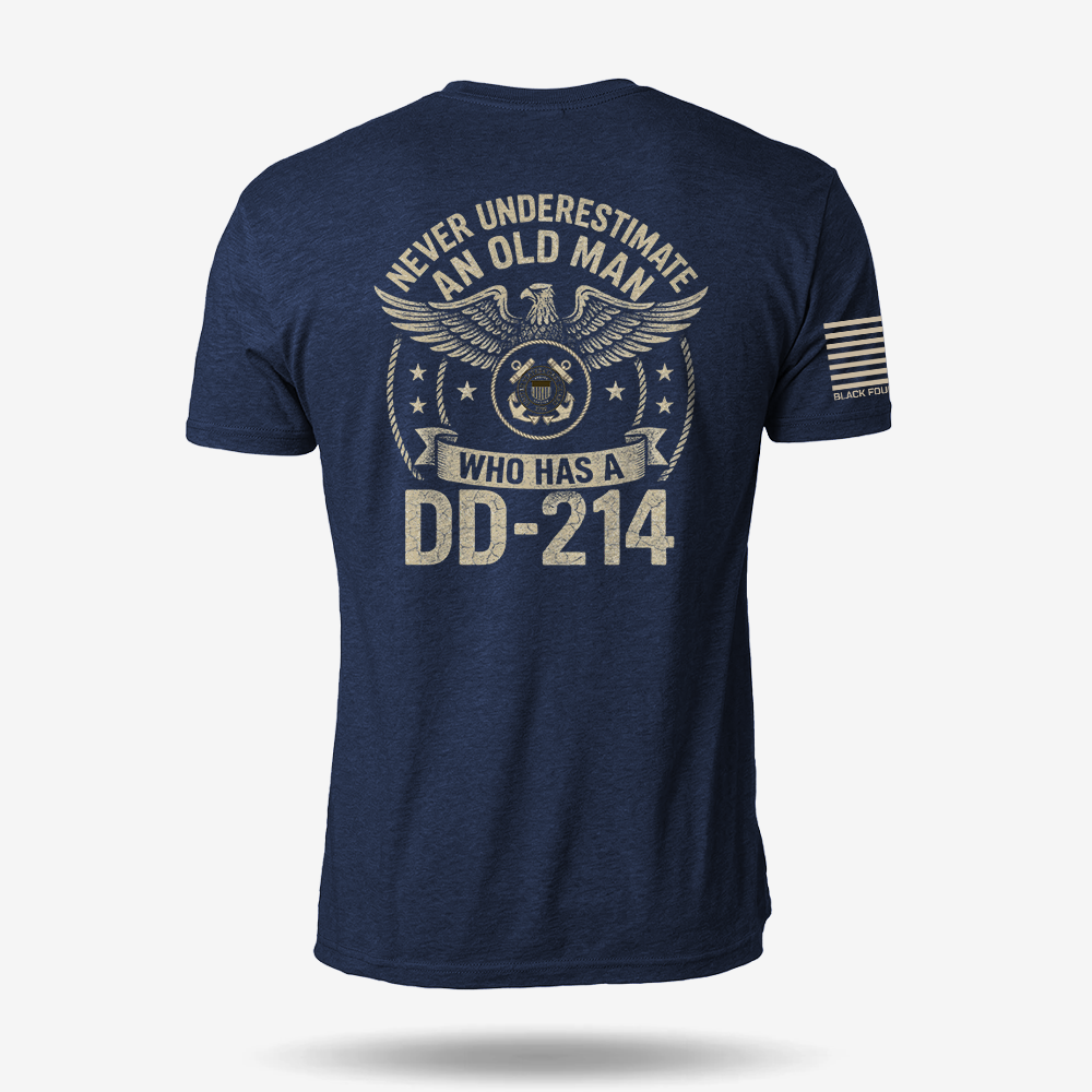 Never Underestimate An Old Man Us Coast Guard Veteran T Shirt