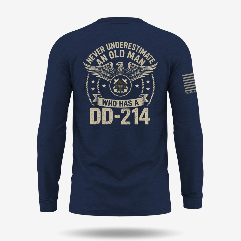 Never Underestimate An Old Man Us Coast Guard Veteran Long Sleeve