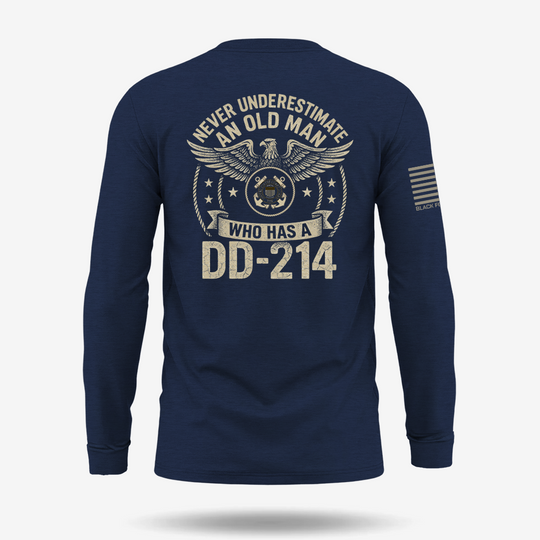 Never Underestimate An Old Man Us Coast Guard Veteran Long Sleeve