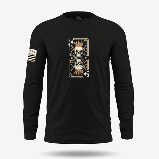 Never Underestimate An Old Man Us King Veteran Long Sleeve