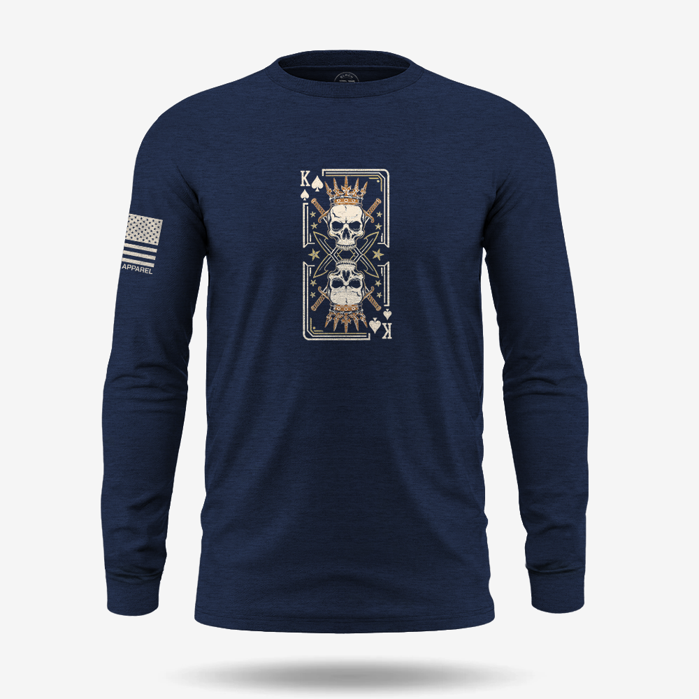 Never Underestimate An Old Man Us King Veteran Long Sleeve