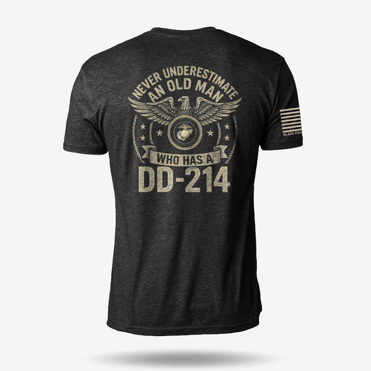 Never Underestimate An Old Man Us Marine Veteran T Shirt
