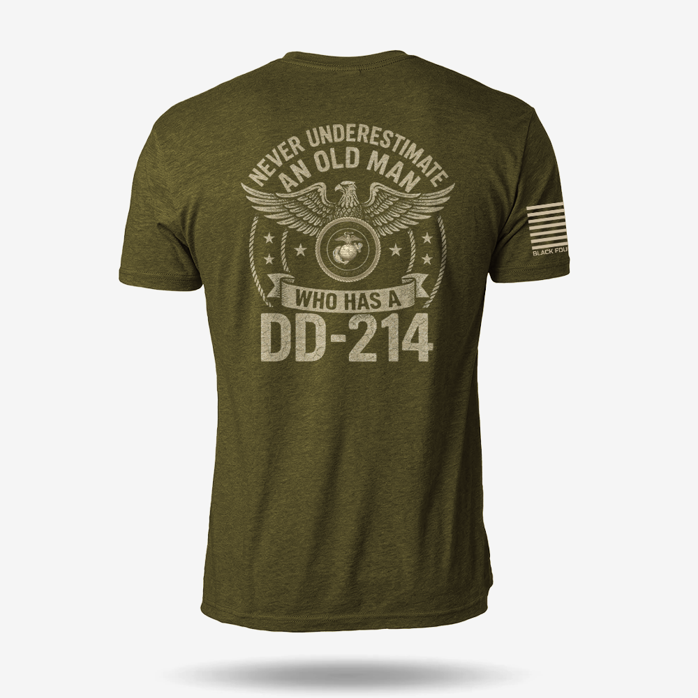 Never Underestimate An Old Man Us Marine Veteran T Shirt