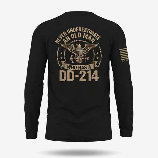 Never Underestimate An Old Man Us Navy Veteran Long Sleeve