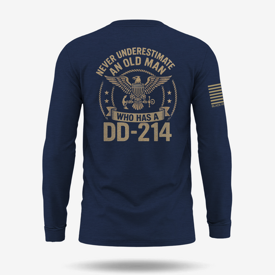 Never Underestimate An Old Man Us Navy Veteran Long Sleeve