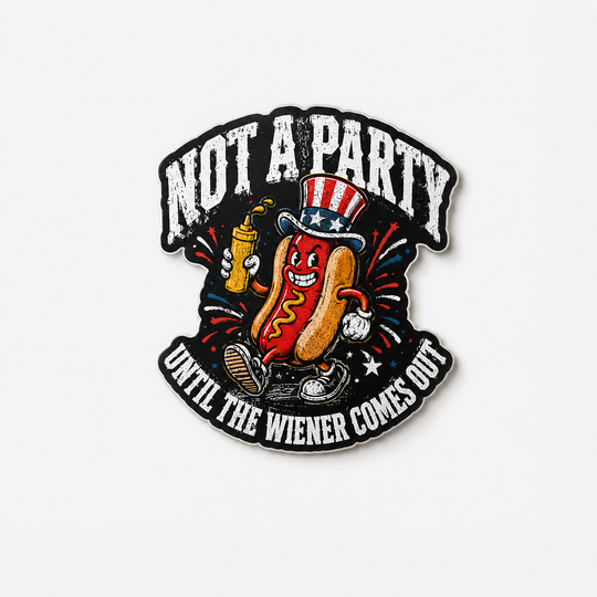 Wiener Party Sticker Decal