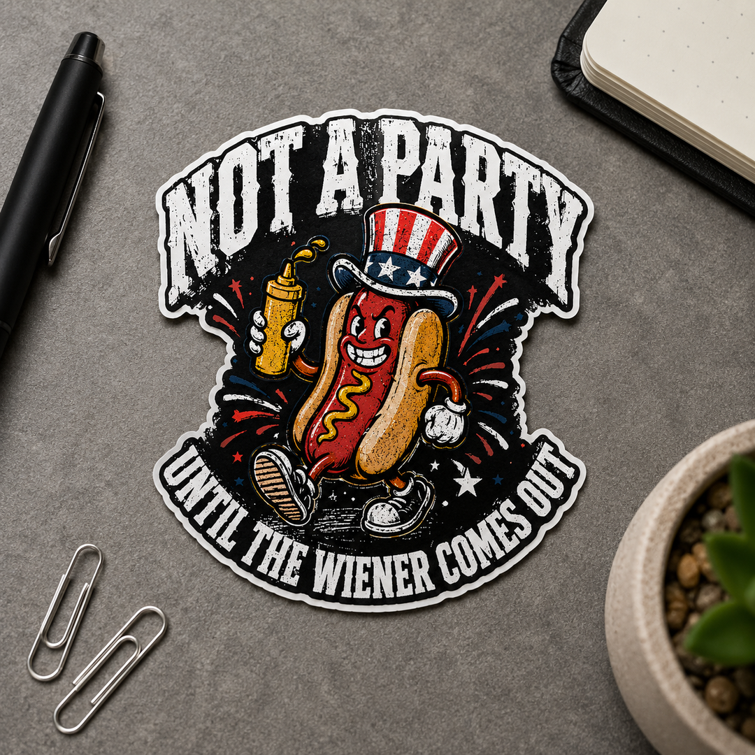 Wiener Party Sticker Decal