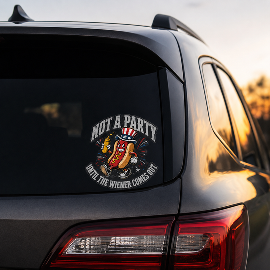 Wiener Party Sticker Decal