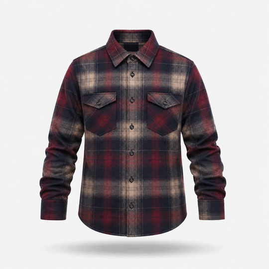 Young Midnight Oxblood Plaid Flannel