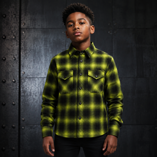 Young Blacklime Flannel