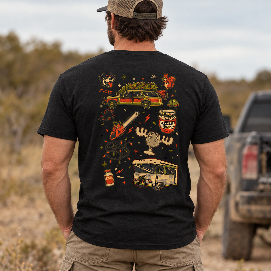 Christmas Vacation Chaos T-shirt Black back design lifestyle creative