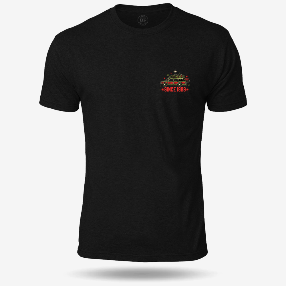 Christmas Vacation Chaos T-shirt Black front mockup