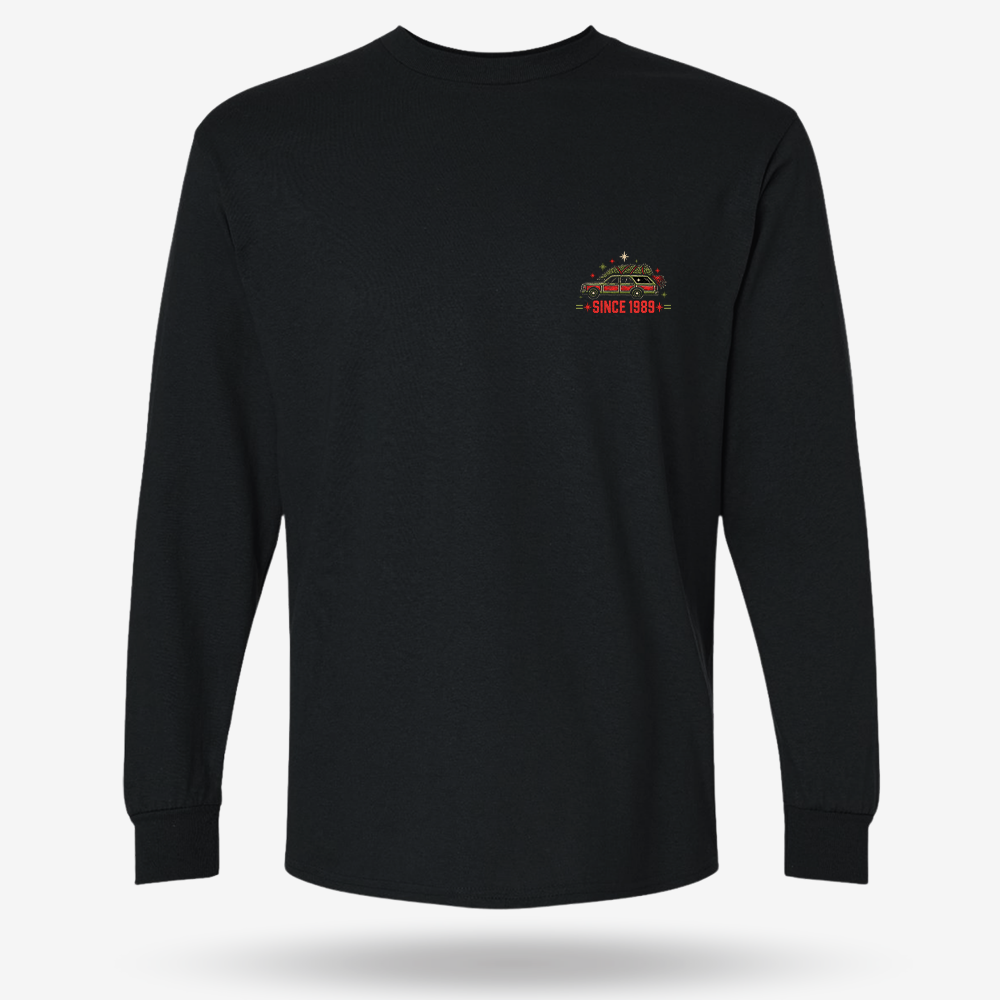 Christmas Vacation Chaos Long Sleeve Black front mockup