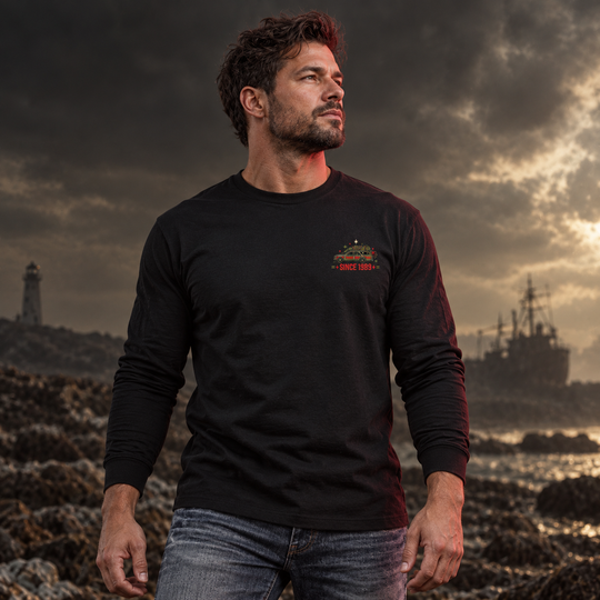 Christmas Vacation Chaos Long Sleeve Black front logo lifestyle creative