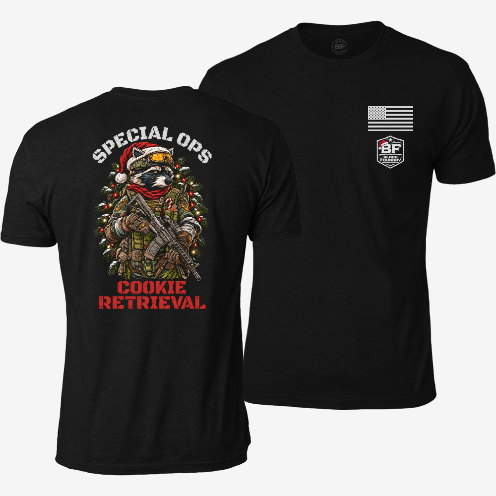 Cookie Retrieval T-shirt Black front and back mockup