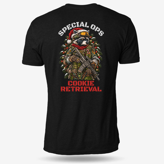 Cookie Retrieval T-shirt Black main printed design mockup