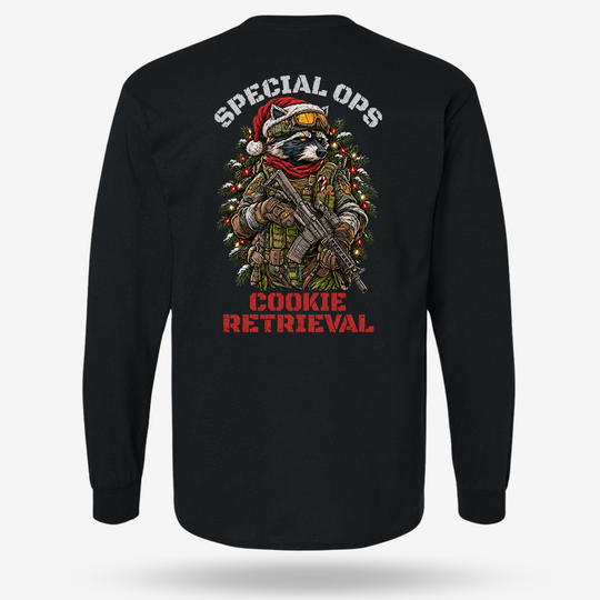 Cookie Retrieval Long Sleeve Black main printed design mockup