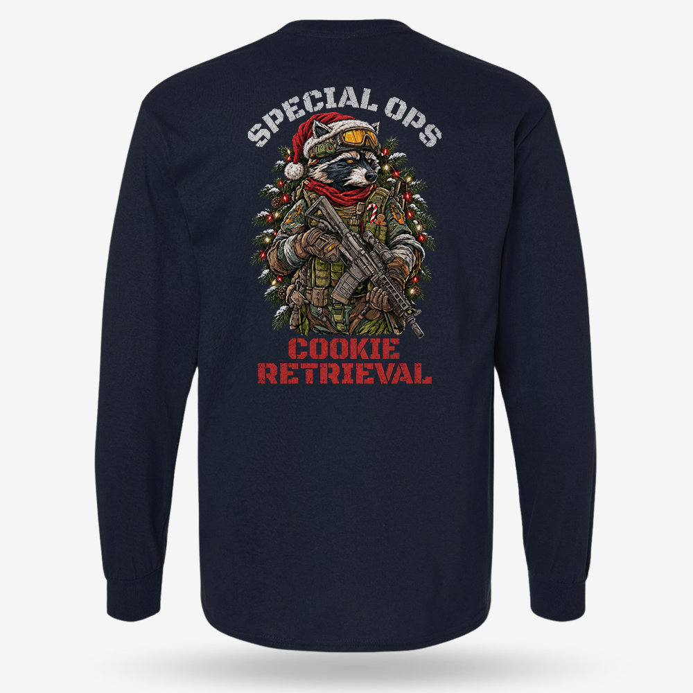 Cookie Retrieval Long Sleeve Navy main printed design mockup