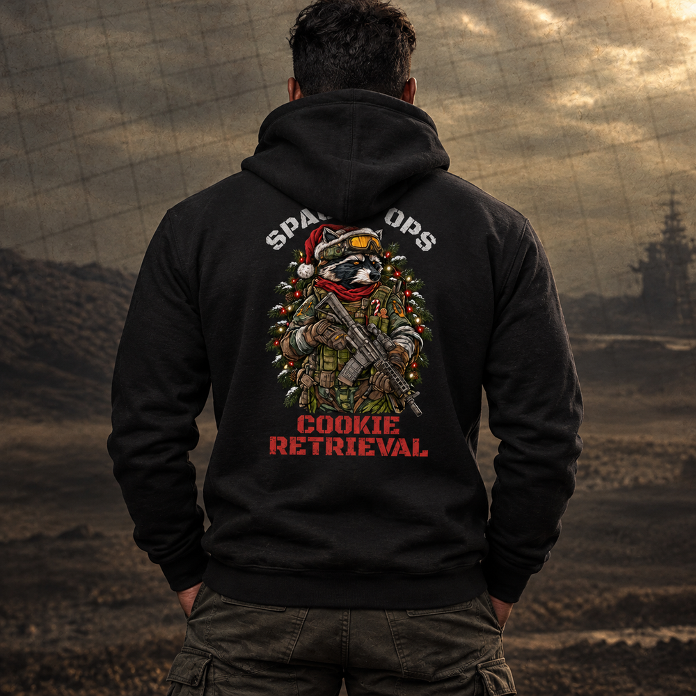 Cookie Retrieval Hoodie Black back design lifestyle creative