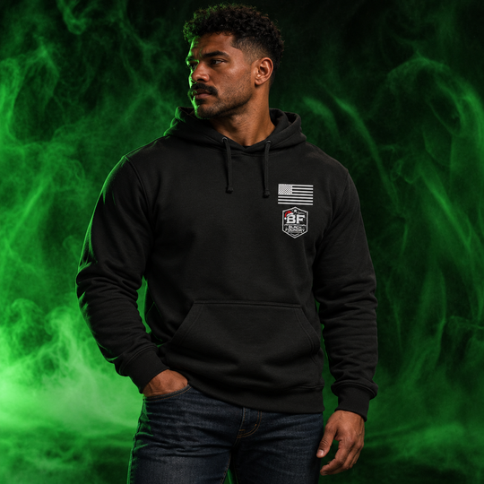 Cookie Retrieval Hoodie Black front logo lifestyle creative