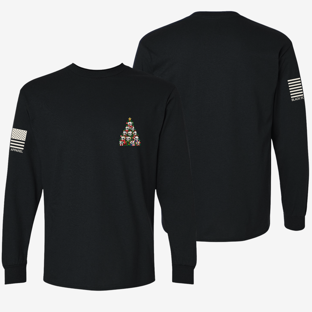 Deadly Christmas Spirit Long Sleeve Black front and back mockup