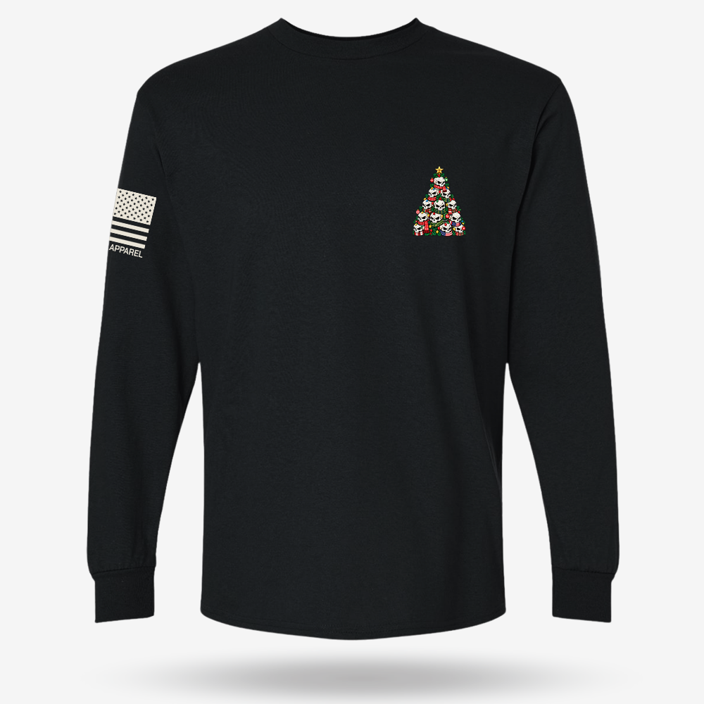 Deadly Christmas Spirit Long Sleeve Black main printed design mockup