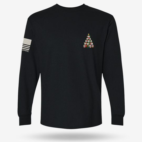 Deadly Christmas Spirit Long Sleeve Black main printed design mockup