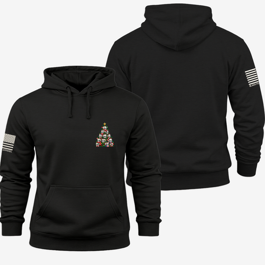 Deadly Christmas Spirit Hoodie Black front and back mockup