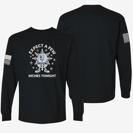 Expect A Few Long Sleeve Black front and back mockup