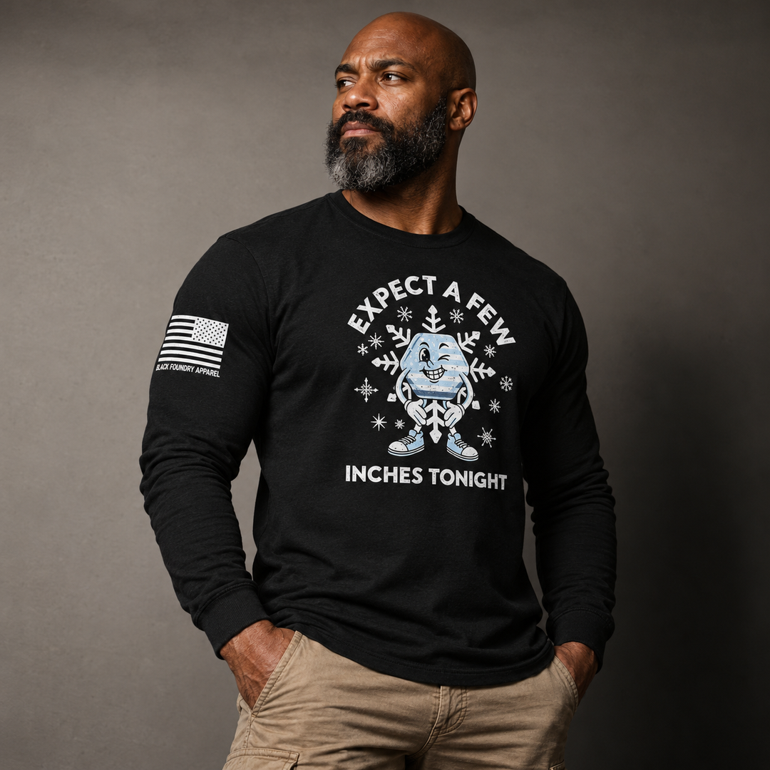 Expect A Few Long Sleeve Black front design lifestyle creative