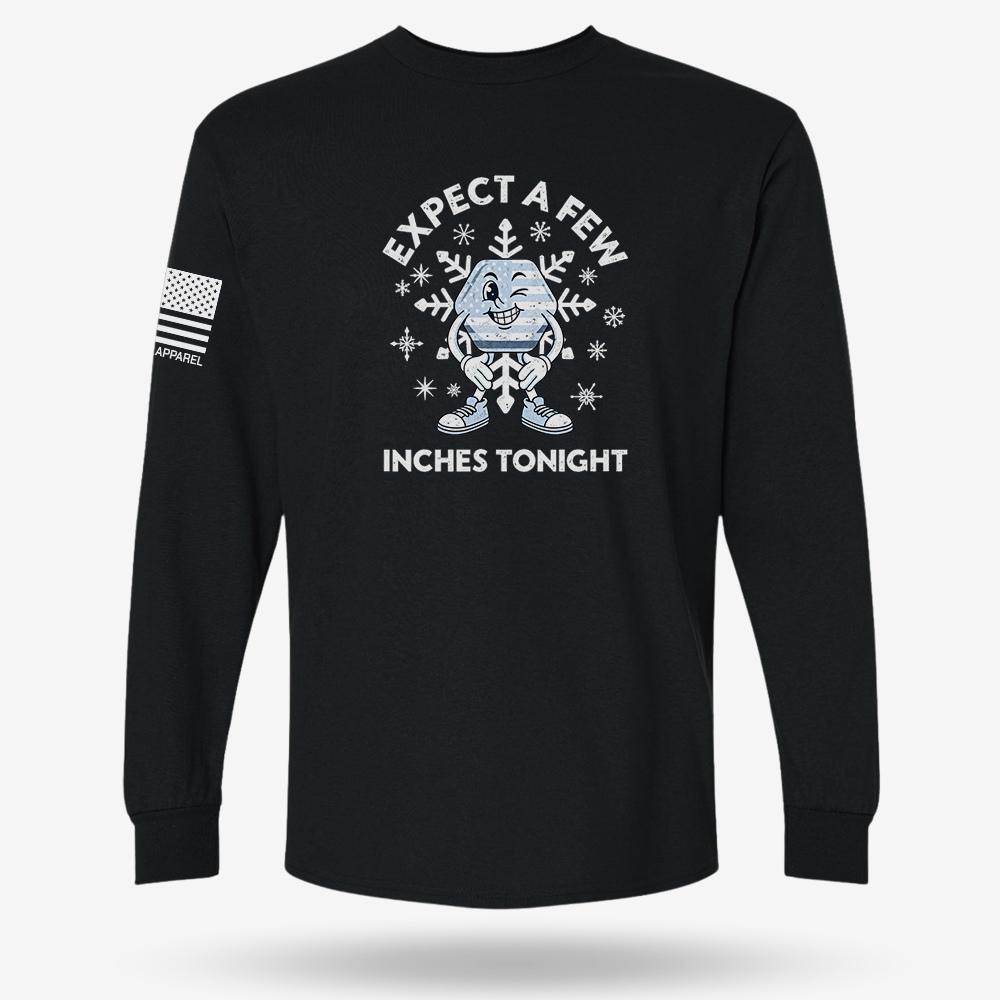 Expect A Few Long Sleeve Black main printed design mockup