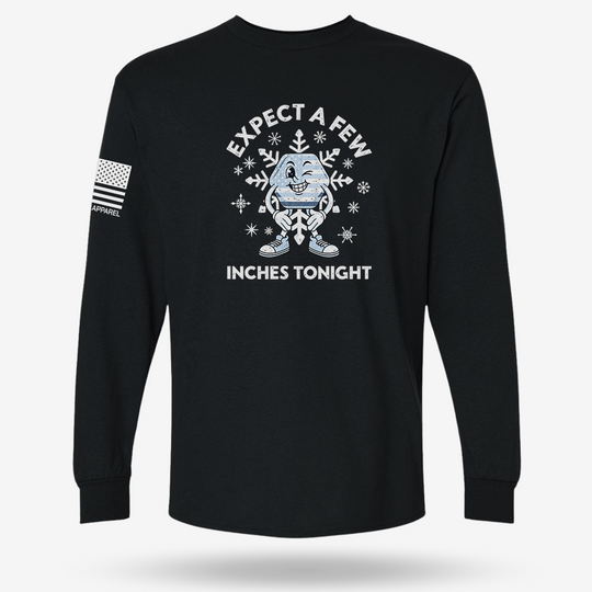 Expect A Few Long Sleeve Black main printed design mockup