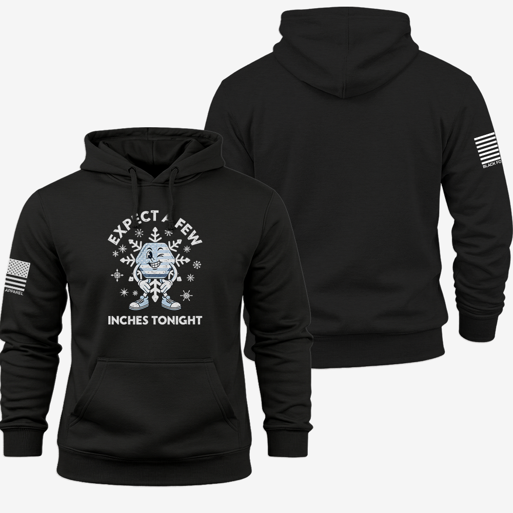 Expect A Few Hoodie Black front and back mockup