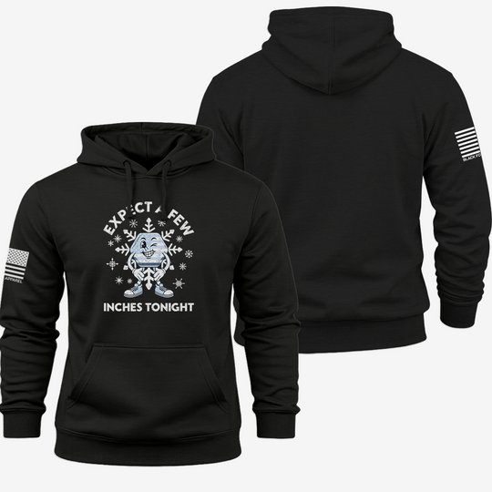 Expect A Few Hoodie Black front and back mockup