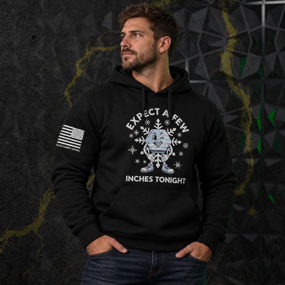 Expect A Few Hoodie Black front design lifestyle creative