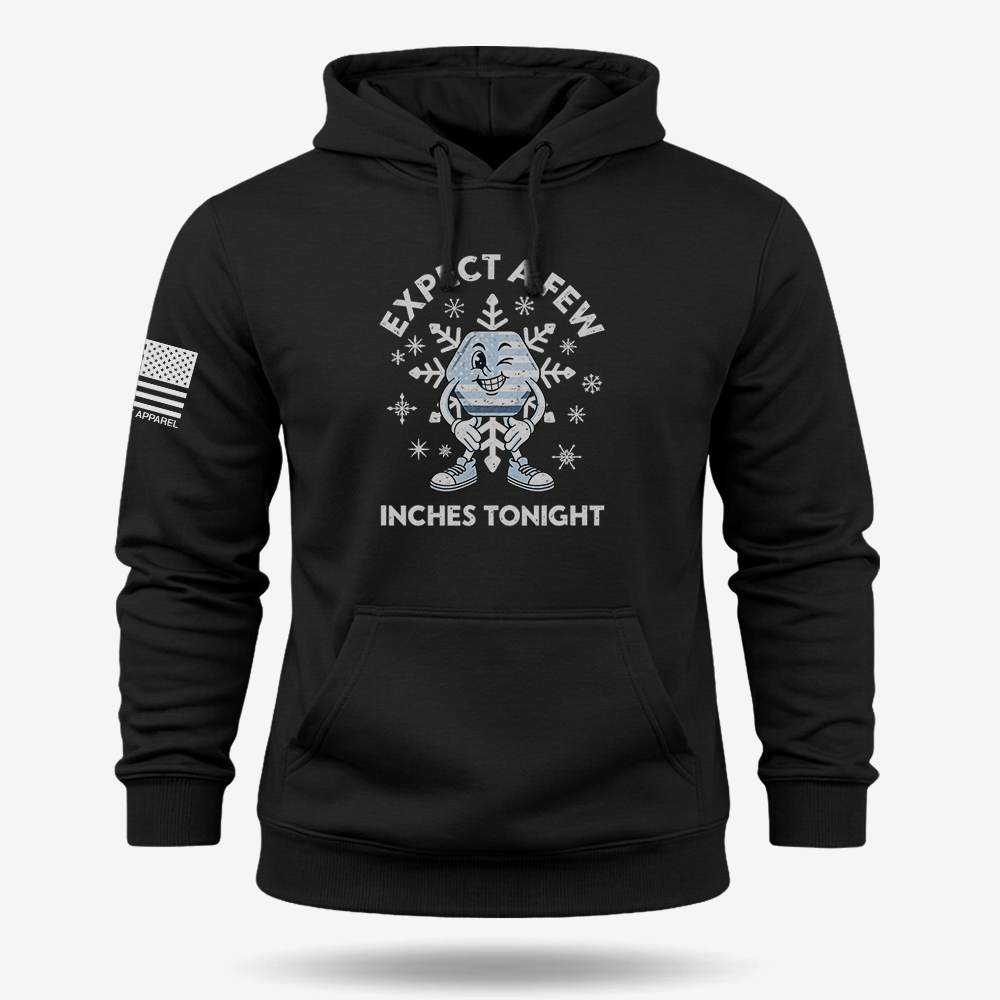 Expect A Few Hoodie Black main printed design mockup