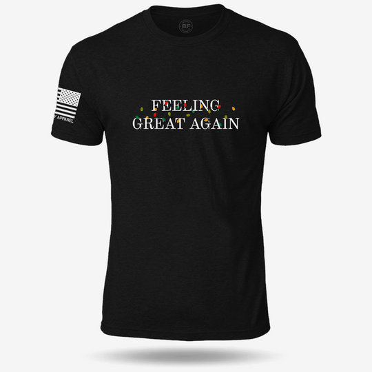 Feeling Great Again T-shirt Black front design mockup