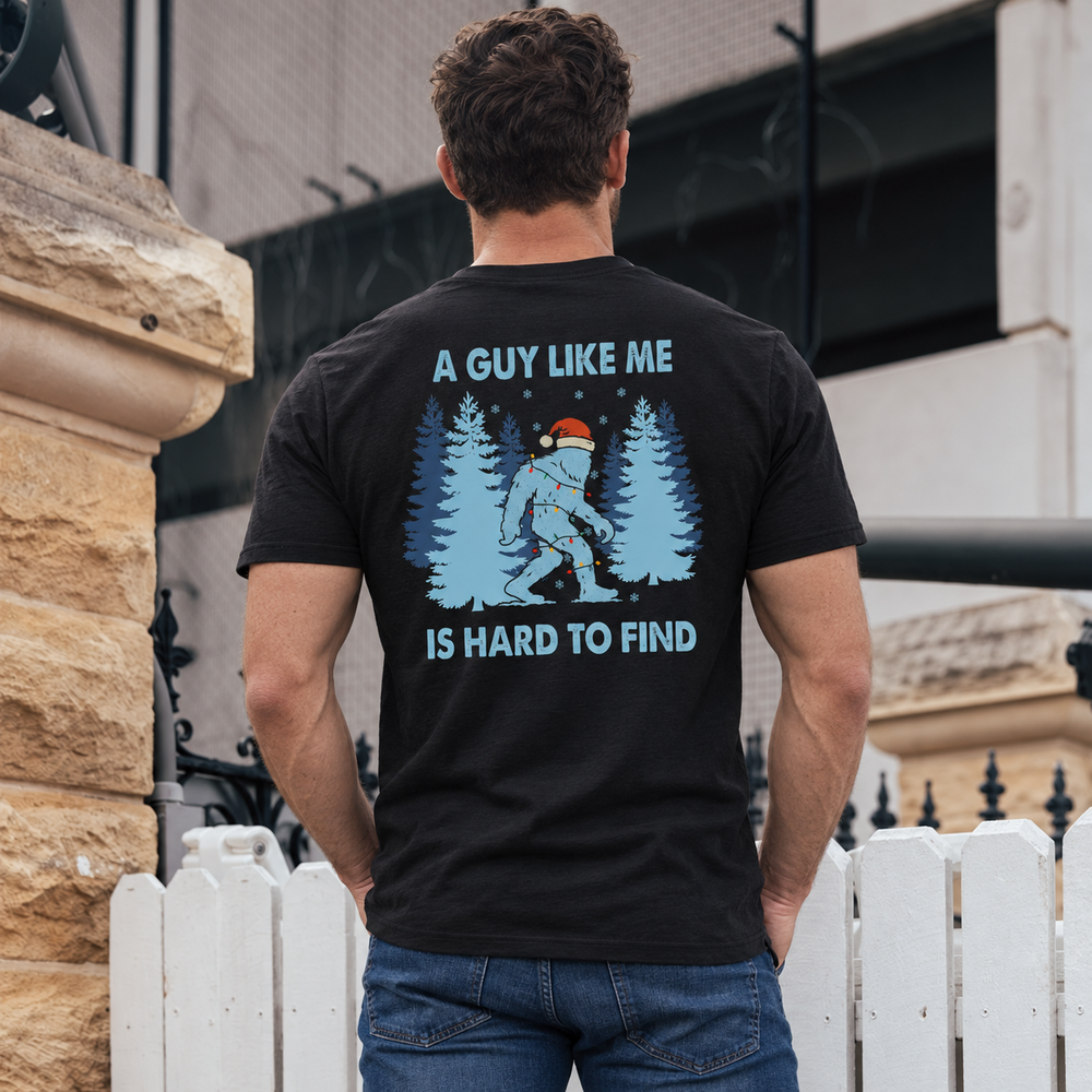 Hard To Find Christmas Bigfoot T-shirt Black back design lifestyle creative