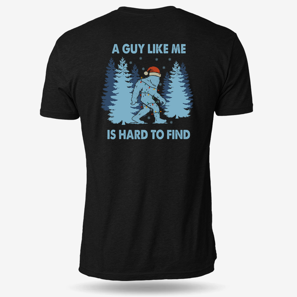 Hard To Find Christmas Bigfoot T-shirt Black main printed design mockup