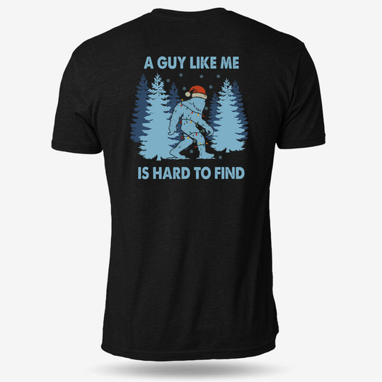 Hard To Find Christmas Bigfoot T-shirt Black main printed design mockup