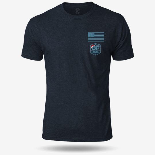 Hard To Find Christmas Bigfoot T-shirt Heather Navy front mockup