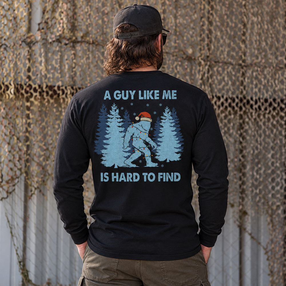 Hard To Find Christmas Bigfoot Long Sleeve Black back design lifestyle creative