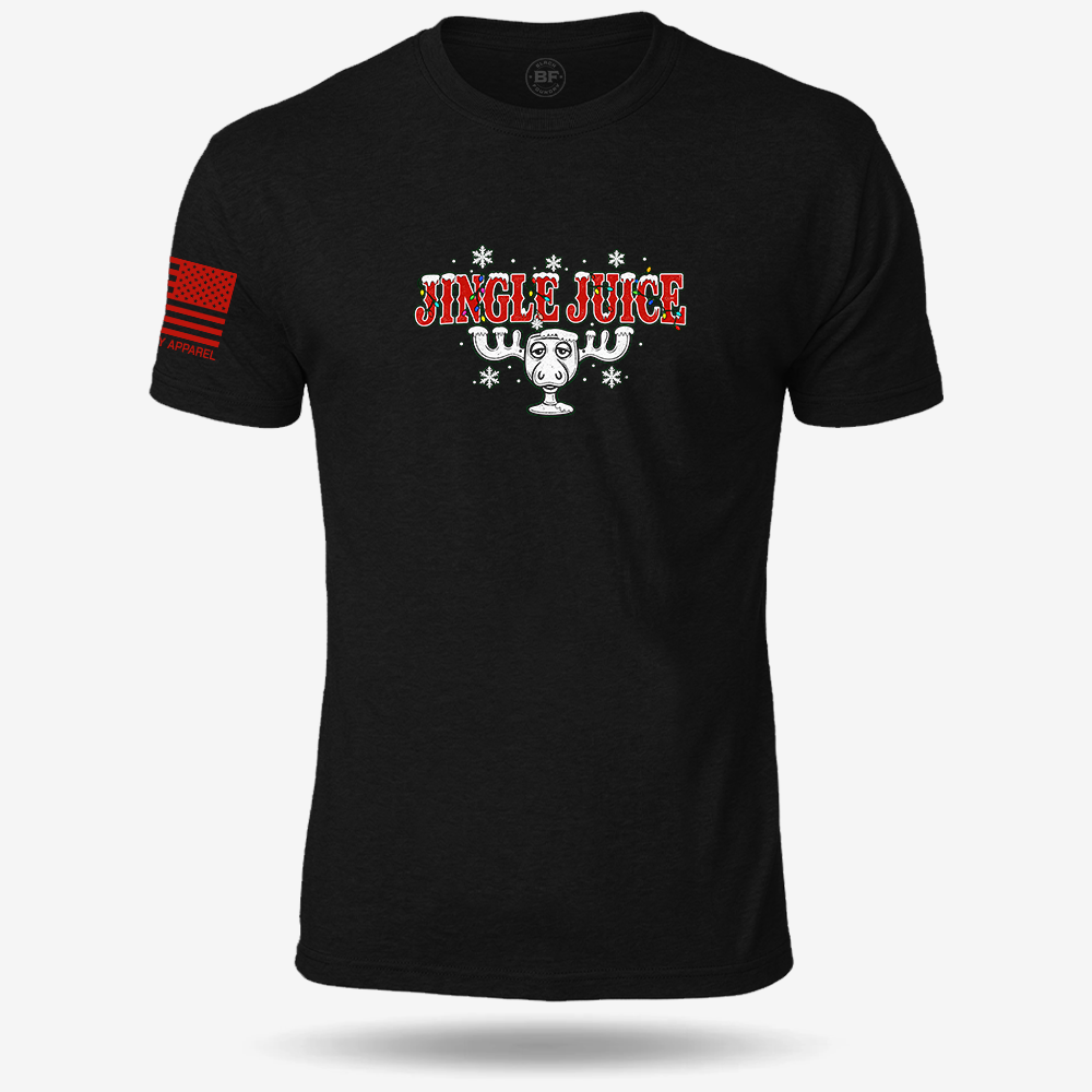 Jingle Juice T-shirt Black front design mockup