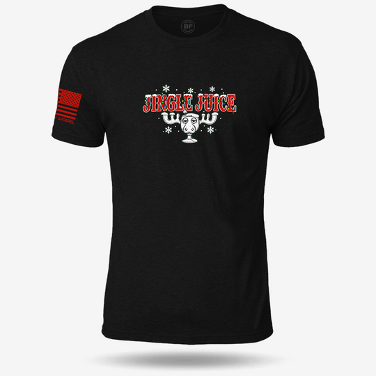 Jingle Juice T-shirt Black front design mockup