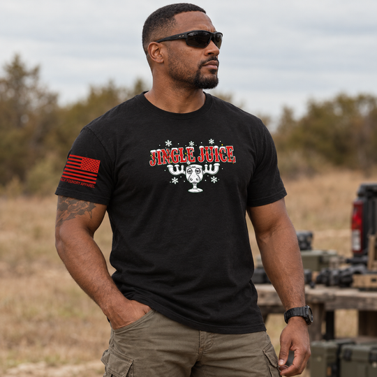 Jingle Juice T-shirt Black front design lifestyle creative