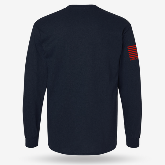 Jingle Juice Long Sleeve Navy back mockup