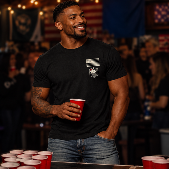 Just One More Cast T-shirt Black front logo lifestyle creative