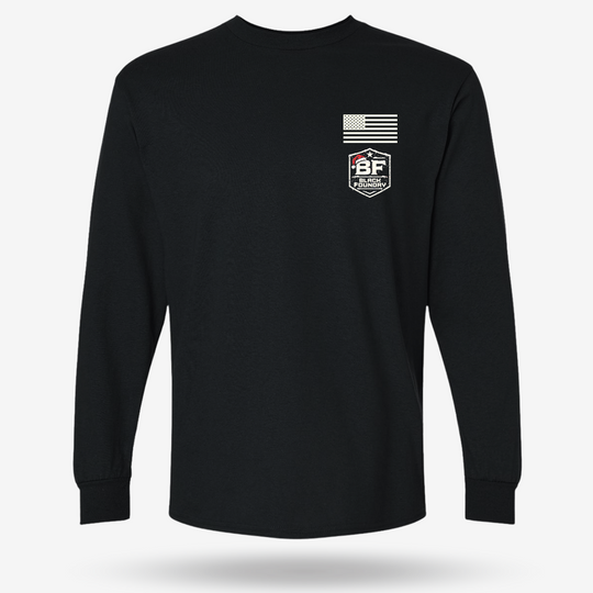 Just One More Cast Long Sleeve Black front mockup